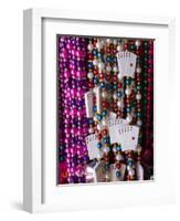 Mardi Gras Beads, French Quarter, New Orleans, Louisiana, USA-Walter Bibikow-Framed Photographic Print