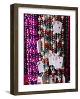 Mardi Gras Beads, French Quarter, New Orleans, Louisiana, USA-Walter Bibikow-Framed Photographic Print