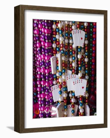 Mardi Gras Beads, French Quarter, New Orleans, Louisiana, USA-Walter Bibikow-Framed Photographic Print