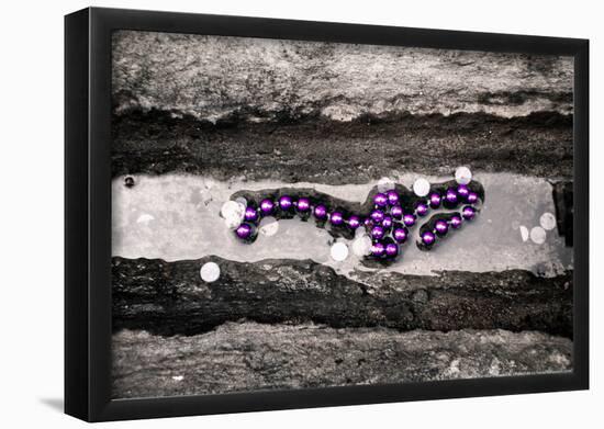 Mardi Gras Beads on Bourbon Street New Orleans-null-Framed Poster