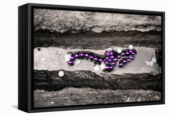 Mardi Gras Beads on Bourbon Street New Orleans-null-Framed Stretched Canvas