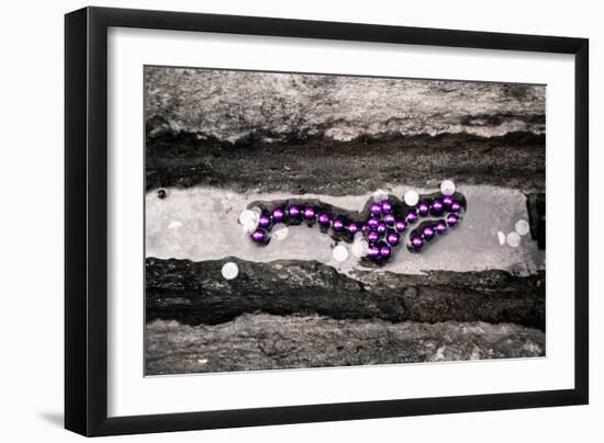 Mardi Gras Beads on Bourbon Street New Orleans-null-Framed Photo