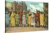 Mardi Gras Costumes, New Orleans, Louisiana-null-Stretched Canvas