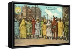 Mardi Gras Costumes, New Orleans, Louisiana-null-Framed Stretched Canvas