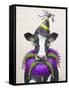 Mardi Gras Cow-Fab Funky-Framed Stretched Canvas