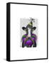 Mardi Gras Cow-Fab Funky-Framed Stretched Canvas