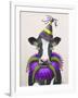 Mardi Gras Cow-Fab Funky-Framed Art Print