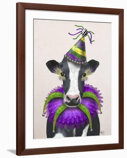 Mardi Gras Cow-Fab Funky-Framed Art Print