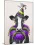 Mardi Gras Cow-Fab Funky-Mounted Art Print