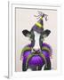 Mardi Gras Cow-Fab Funky-Framed Art Print