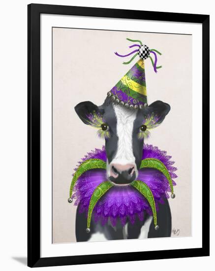 Mardi Gras Cow-Fab Funky-Framed Art Print