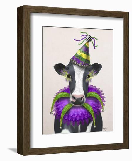 Mardi Gras Cow-Fab Funky-Framed Art Print