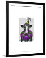 Mardi Gras Cow-Fab Funky-Framed Art Print