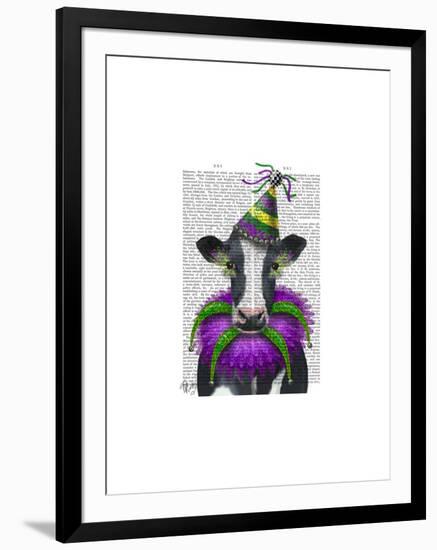 Mardi Gras Cow-Fab Funky-Framed Art Print