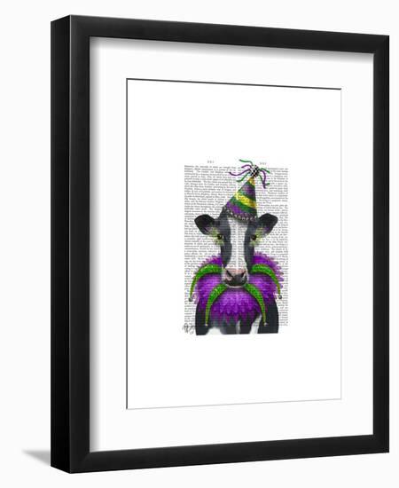 Mardi Gras Cow-Fab Funky-Framed Art Print