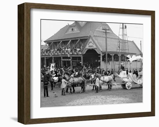 Mardi Gras Day, Royal Chariot with Rex, New Orleans, La.-null-Framed Photo