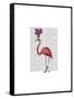 Mardi Gras Flamingo Full-Fab Funky-Framed Stretched Canvas