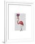 Mardi Gras Flamingo Full-Fab Funky-Framed Art Print