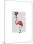 Mardi Gras Flamingo Full-Fab Funky-Mounted Art Print