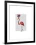 Mardi Gras Flamingo Full-Fab Funky-Framed Art Print