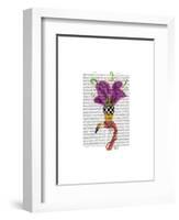 Mardi Gras Flamingo Portrait-Fab Funky-Framed Art Print
