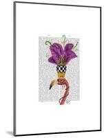 Mardi Gras Flamingo Portrait-Fab Funky-Mounted Art Print