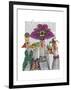 Mardi Gras Gaggle of Geese-Fab Funky-Framed Art Print