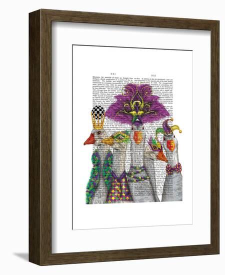 Mardi Gras Gaggle of Geese-Fab Funky-Framed Art Print