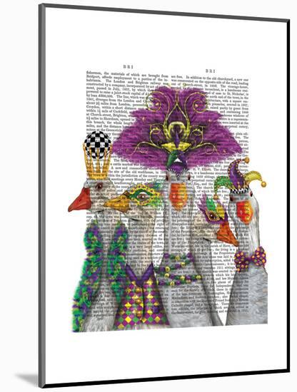 Mardi Gras Gaggle of Geese-Fab Funky-Mounted Art Print
