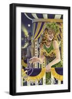 Mardi Gras Girl-Lantern Press-Framed Art Print