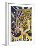 Mardi Gras Girl-Lantern Press-Framed Art Print