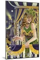 Mardi Gras Girl-Lantern Press-Mounted Art Print