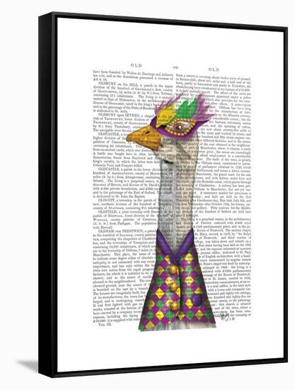 Mardi Gras Goose Harlequin Jacket-Fab Funky-Framed Stretched Canvas