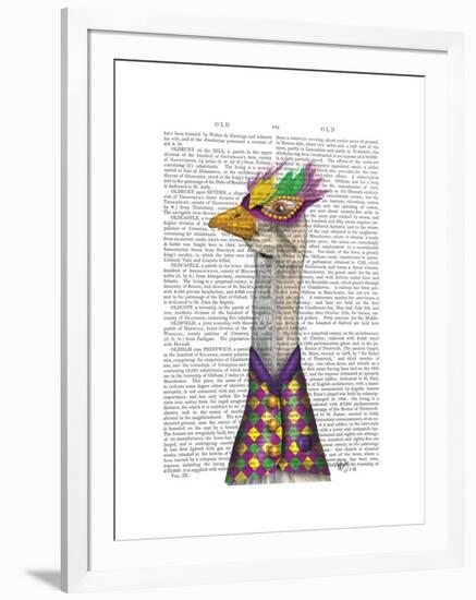 Mardi Gras Goose Harlequin Jacket-Fab Funky-Framed Art Print