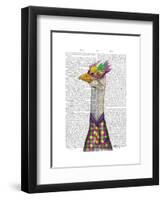 Mardi Gras Goose Harlequin Jacket-Fab Funky-Framed Art Print