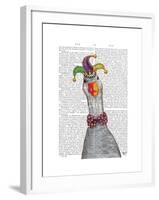 Mardi Gras Goose Jester Hat-Fab Funky-Framed Art Print