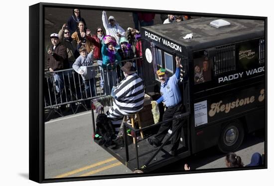 Mardi Gras Keystone Cops Paddy Wagon-Carol Highsmith-Framed Stretched Canvas