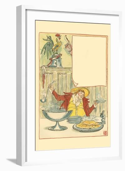 Mardi Gras Ladled Steaming Chicken Soup into the Bowl for September 2nd-Walter Crane-Framed Art Print