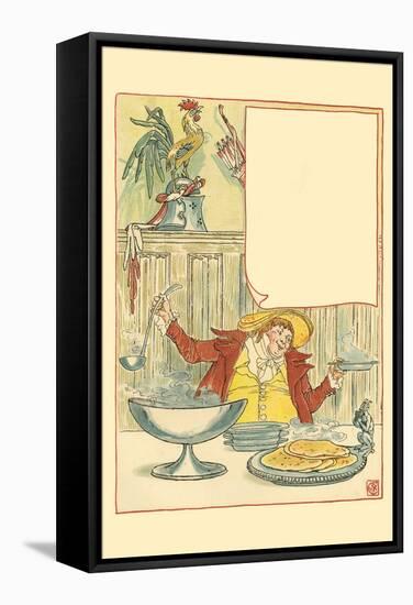 Mardi Gras Ladled Steaming Chicken Soup into the Bowl for September 2nd-Walter Crane-Framed Stretched Canvas