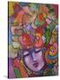 Mardi Gras Lady 615 4-Howie Green-Stretched Canvas