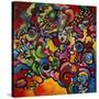 Mardi Gras Lady A-Howie Green-Stretched Canvas