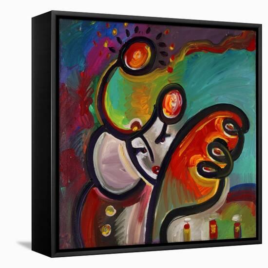 Mardi Gras Lady B-Howie Green-Framed Stretched Canvas