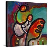 Mardi Gras Lady B-Howie Green-Stretched Canvas