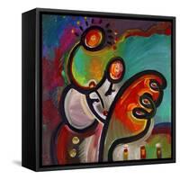 Mardi Gras Lady B-Howie Green-Framed Stretched Canvas