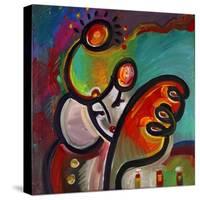 Mardi Gras Lady B-Howie Green-Stretched Canvas