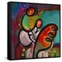 Mardi Gras Lady B-Howie Green-Framed Stretched Canvas