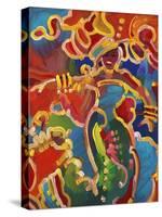 Mardi Gras Lady C-Howie Green-Stretched Canvas