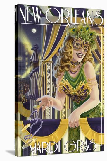 Mardi Gras - New Orleans, Louisiana-Lantern Press-Stretched Canvas