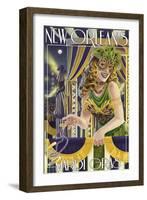 Mardi Gras - New Orleans, Louisiana-Lantern Press-Framed Art Print