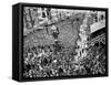 Mardi Gras Revelers Gather at Canal Street-null-Framed Stretched Canvas
